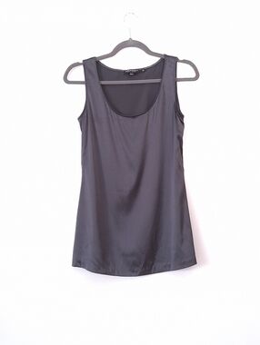 Repeat tank Top Silk The Shirt Dark Gray Women's Size Small